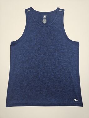 Athletic Works Blue Heathered Performance Tank Top Medium